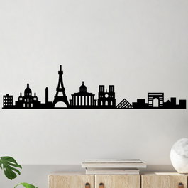 Wallity Paris Skyline Escultura de pared en Negro